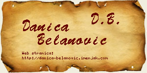 Danica Belanović vizit kartica